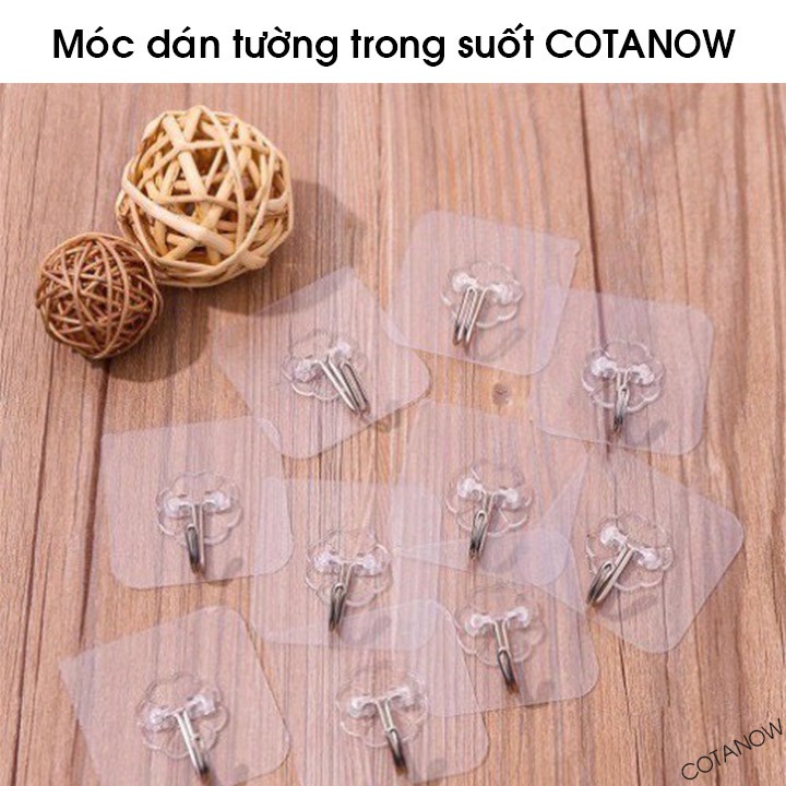 Móc Dán Tường Trong Suốt Chịu Lực 6x6cm COTANOW