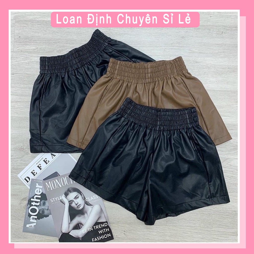 Quần short da cạp chun dáng xòe quần đùi nữ phồng cao cấp tôn dáng thời trang nữ LD009 | BigBuy360 - bigbuy360.vn