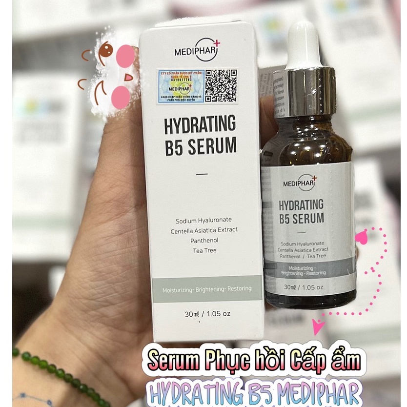(Hàng cty, nhãn phụ, tem chống giả) Serum cấp ẩm, phục hồi da - MEDIPHAR Hydrating B5 30ml