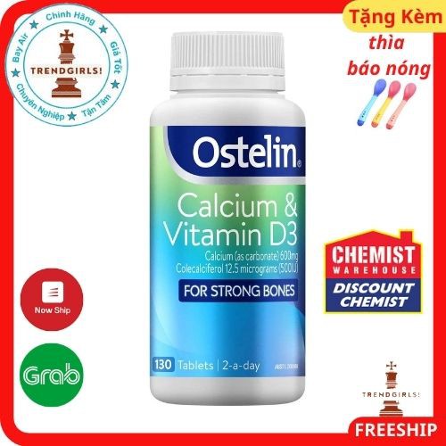 Canxi Bầu Ostelin Calcium & Vitamin D3, Úc (130v) bổ sung Canxi và D3 cho bà bầu, mẹ cho con bú - Trend girls online