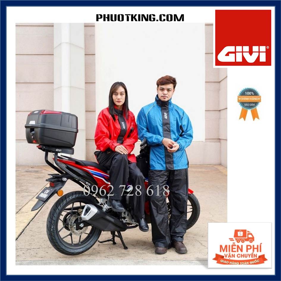 Áo mưa bộ GIVI RRS08 chính hãng chịu mưa lớn.
