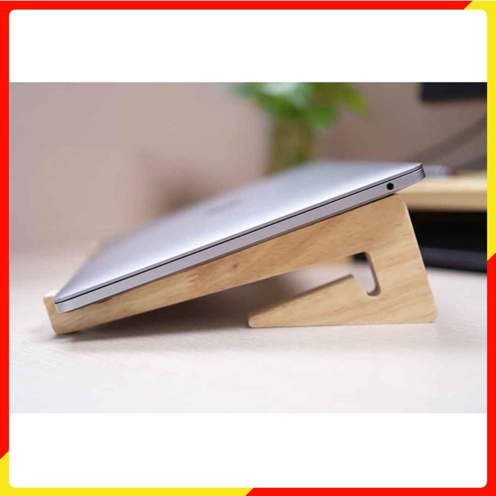 Giá đỡ laptop gỗ 2 trong 1 cho máy tính macbook, laptop chắc chắn bền đẹp