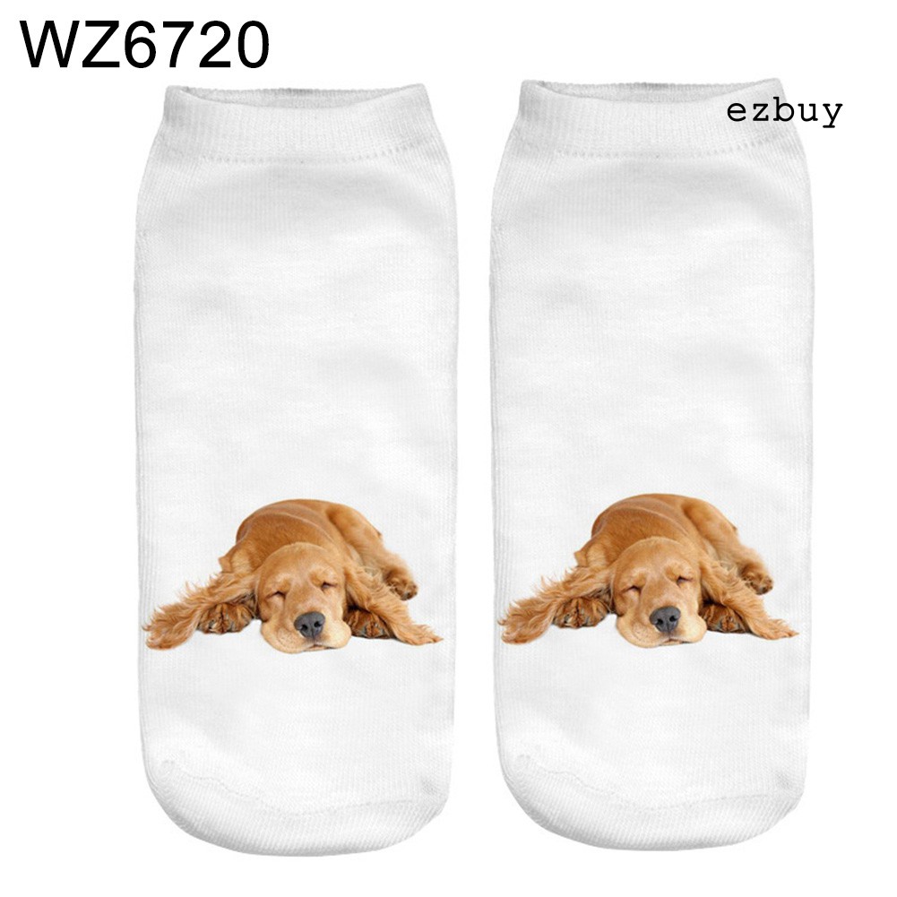 Vớ Cổ Ngắn In Hình Chó 3d Cho Nam Và Nữ