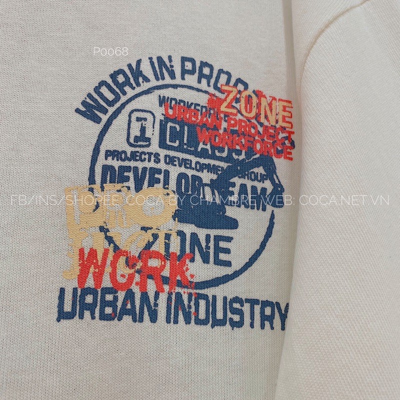 [P0068] Áo thun áo phông unisex WORK form rộng vải cotton mỏng mát (Có sẵn/ảnh thật)