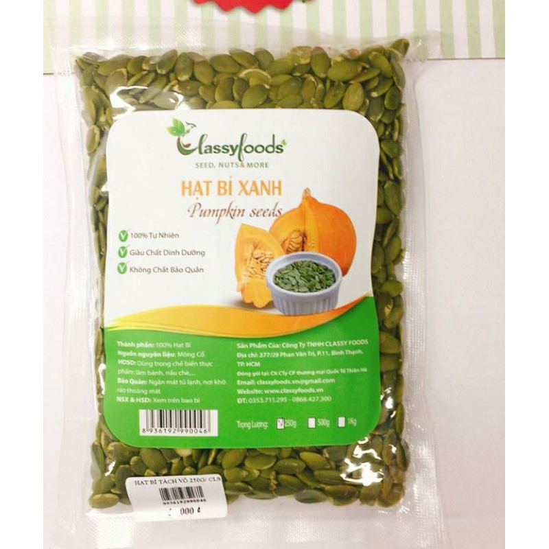 Hạt Bí Xanh Tách Vỏ 100gr