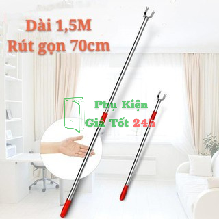 Cây phơi quần áo chất liệu hộp kim nhôm kéo dài 1,5m thu gọn dễ dàng , tiện dụng