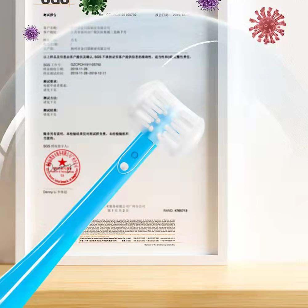 Set 4 Bàn Chải Đánh Răng Ba Mặt Tay Cầm Nhựa Lông Mềm Chăm Sóc Răng Miệng