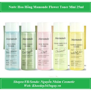 Nước Hoa Hồng MAMONDE FLOWER Toner Kit Mini Size 25ml