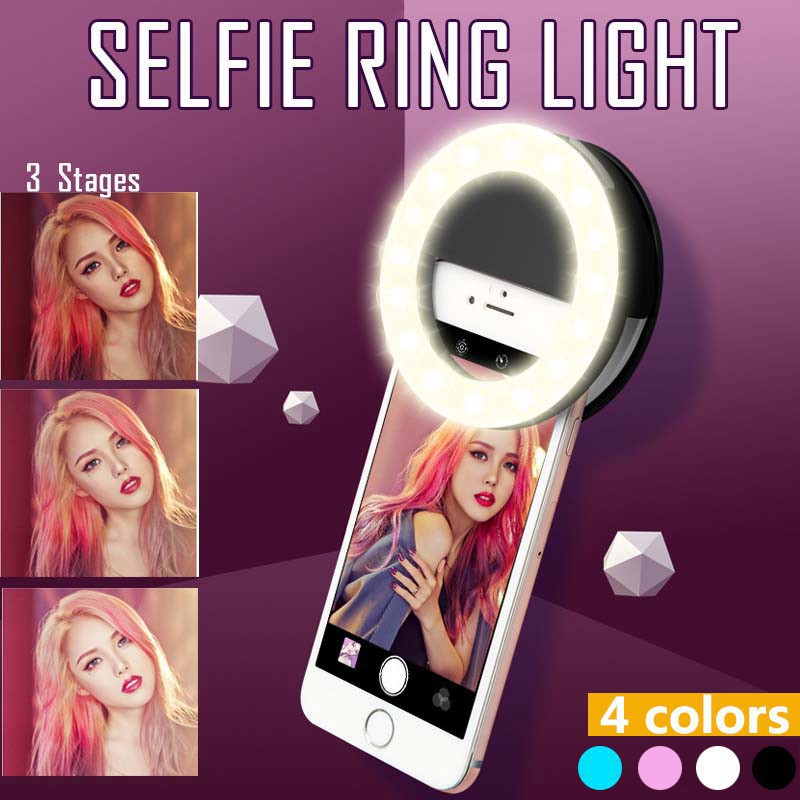 LEVEL Đèn Led Tròn Có Thể Điều Chỉnh 3 Chế Độ Dùng Để Chụp Ảnh Selfie