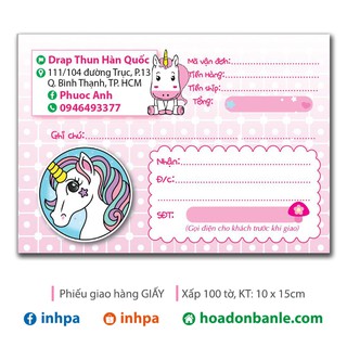 Phiếu ship hàng Ngựa Pony (400 tờ)