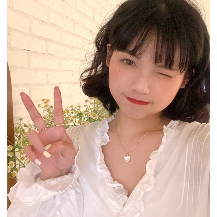 Vòng cổ Xương Quai Xanh Mặt Hình Trái Tim Phong Cách Hàn Quốc Và Nhật Bản Mới 2022 Cho Nữ