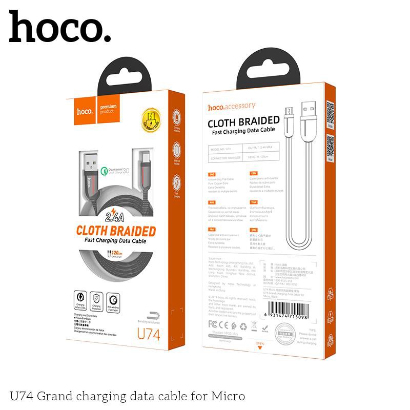 CÁP SẠC NHANH MICRO USB HOCO U74