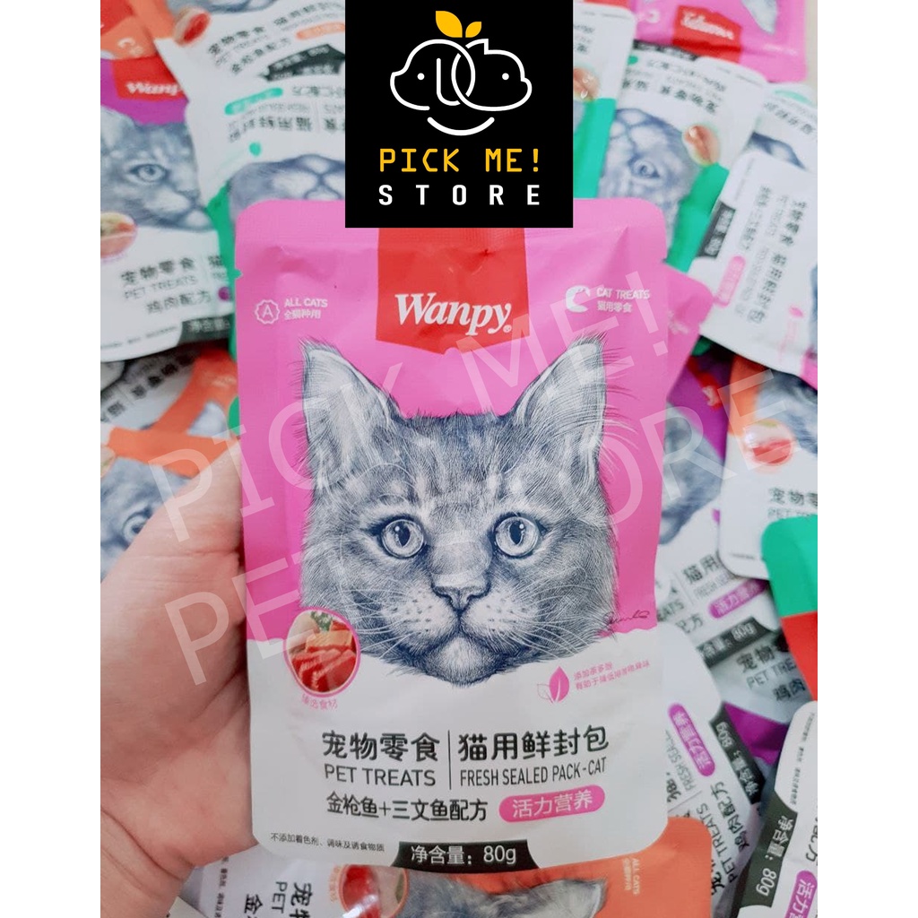 Pate Súp Thịt Tươi Wanpy Cho Mèo Mọi Lứa Tuổi 80g