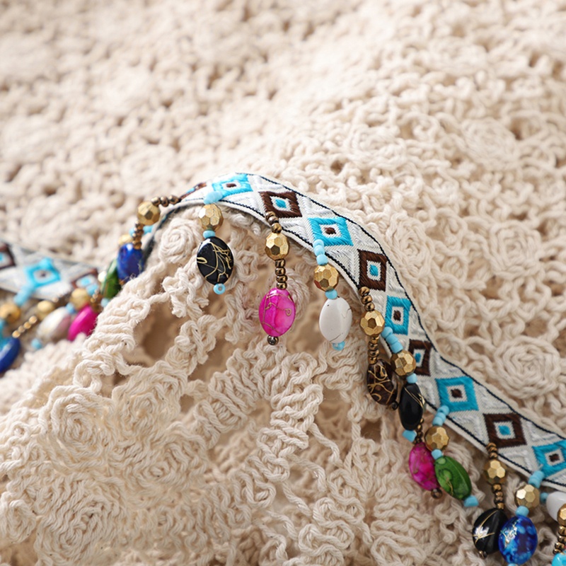 Áo Croptop Dệt Kim Không Tay Cổ Chữ V Họa Tiết Hoa Nhiều Màu Phong Cách Boho Cho Nữ