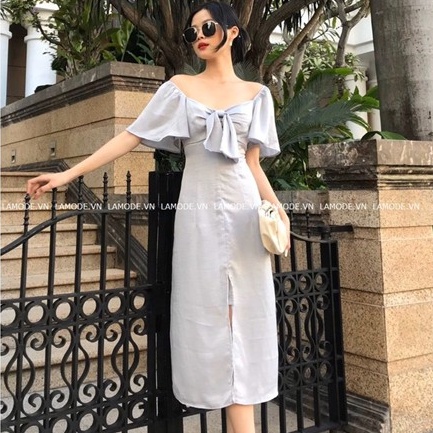 Đầm thiết kế nơ ngực tay cánh tiên DA1034