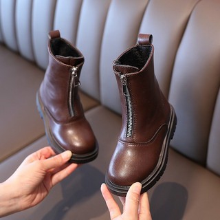 Bốt da mềm khoá giữa cho bé gái Size 26-36