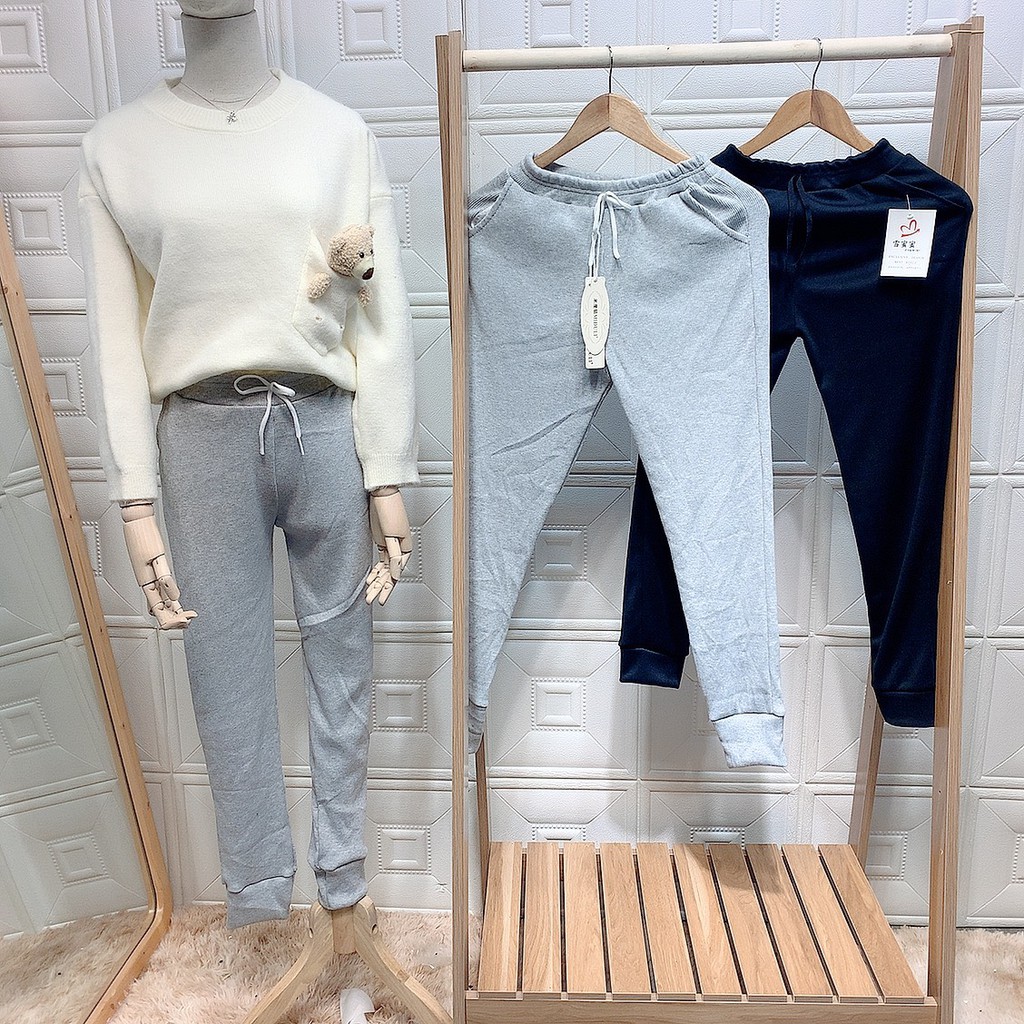 Quần jogger len tăm bo gấu lưng thun dày dặn 1L03