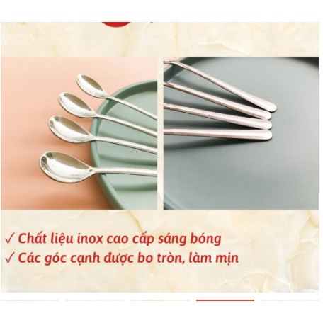 Thìa Inox Cán Dài / Muỗng Pha Cafe, Sinh Tố Phong Cách Hàn Quốc Tiện Dụng 88279 Tổng Kho Sỉ Gia Dụng