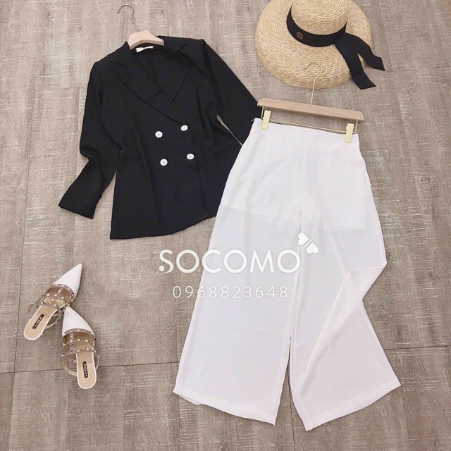 Set vest ống rộng - Freeship - Bộ vest quần ống rộng phù hợp vest công sở và đi chơi | BigBuy360 - bigbuy360.vn