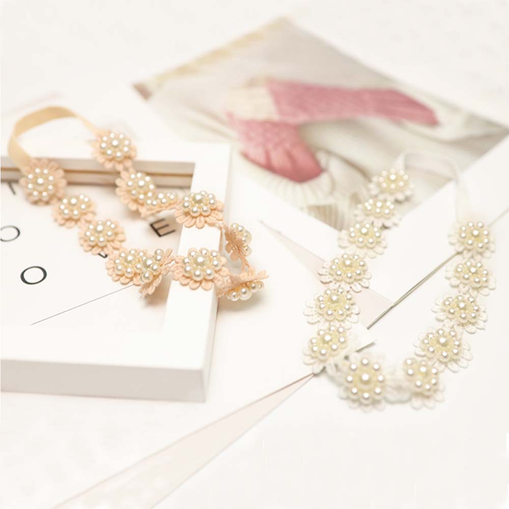 Băng Đô Cài Tóc Đính Hoa Và Ngọc Trai Đáng Yêu Cho Bé