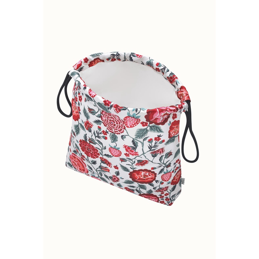 Cath Kidston - Túi dây rút/Recycled Satin Drawstring Pouch - Strawberry Garden  - Cream/Pink -1042320