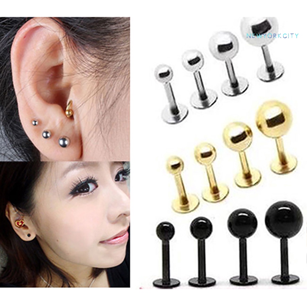 Khuyên Tai Hình Thanh Tạ Đơn Giản Dễ Phối Đồ Bằng Thép Titanium Cho Nữ