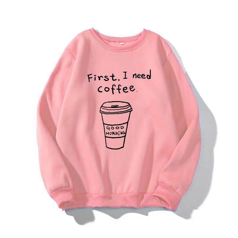 Áo sweater nỉ unisex form rộng Coffee nam nữ phong cách ulzzang Wind