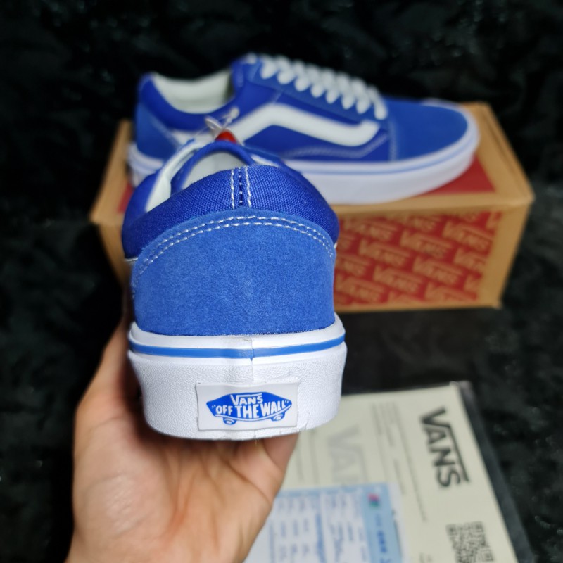 📸Ảnh Thật + Có sẵn📦 Giày Vans Old Skool Xanh Sọc Trắng || Vans Old Skool Blue White