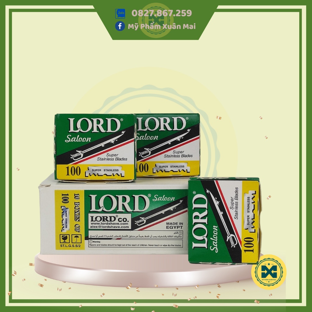 Vỉ Dao Lam Cạo Râu Lord Nửa Lưỡi Tách Sẵn 100 Lưỡi