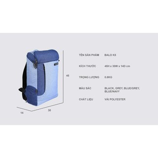 Balo laptop thời trang  nam nữ unisex Simplecarry K5 kiểu dáng trẻ trung, năng động ngăn laptop 15.6" phù hợp đi làm