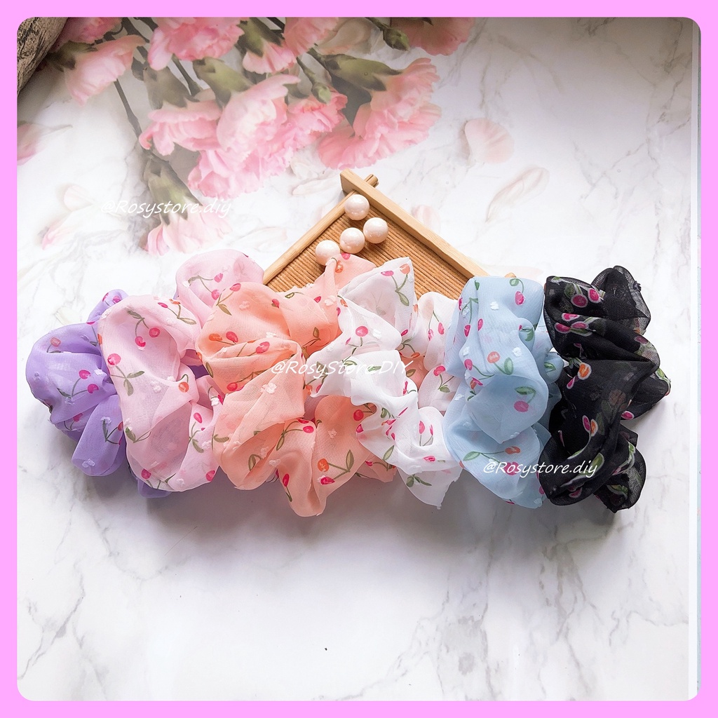 [Ảnh thật]CỘT TÓC VẢI SCRUNCHIES VOAN LỤA QUẢ CHERRY BI TIỂU THƯ - PHONG CÁCH ULZZANG PHỤ KIỆN THỜI TRANG NỮ GIÁ RẺ ĐẸP