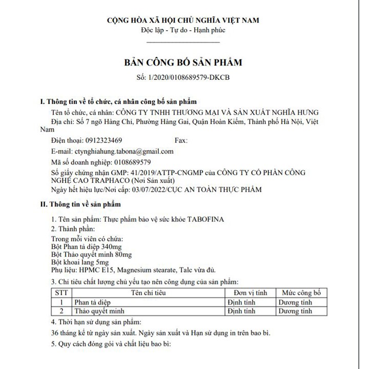 Viên Uống Tabofina Hộp 30 Viên - Hỗ Trợ Nhuận Tràng Giảm Táo Bón - Coastlinecare Pharmacy