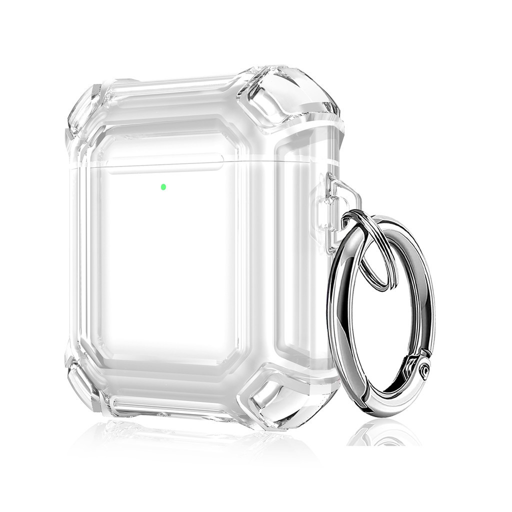 Vỏ Bảo Vệ Hộp Sạc Tai Nghe compatible AirPods 1 2 Apple Kèm Móc Khóa