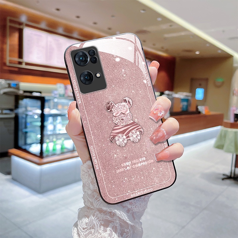 OPPO Reno7 Pro 5G/Reno5/6 Ốp Điện Thoại Mặt Gương Lấp Lánh Cho Find X3 Pro A9 2020 A5 A53 F11