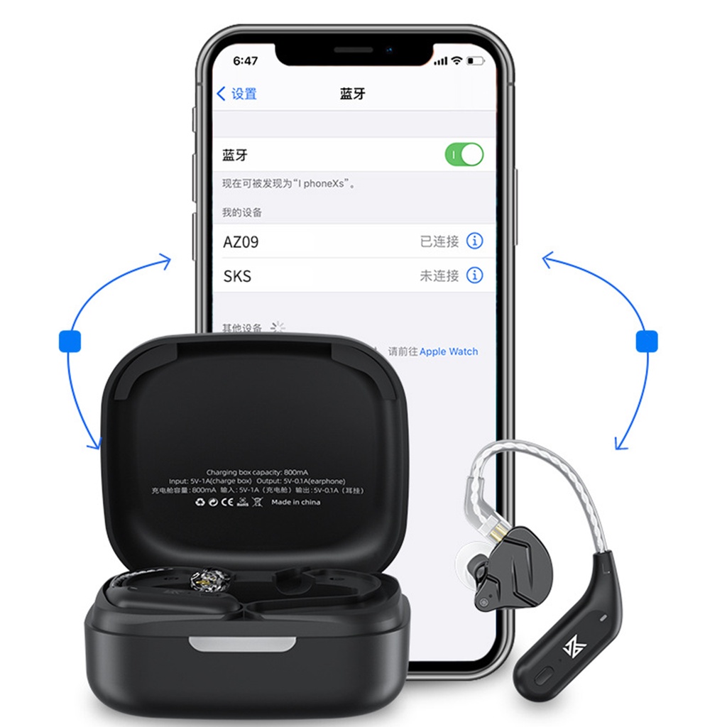 Set 2 Móc Tai Nghe Không Dây Bluetooth 5.2 Kz-Az09 Thiết Kế Đơn Giản