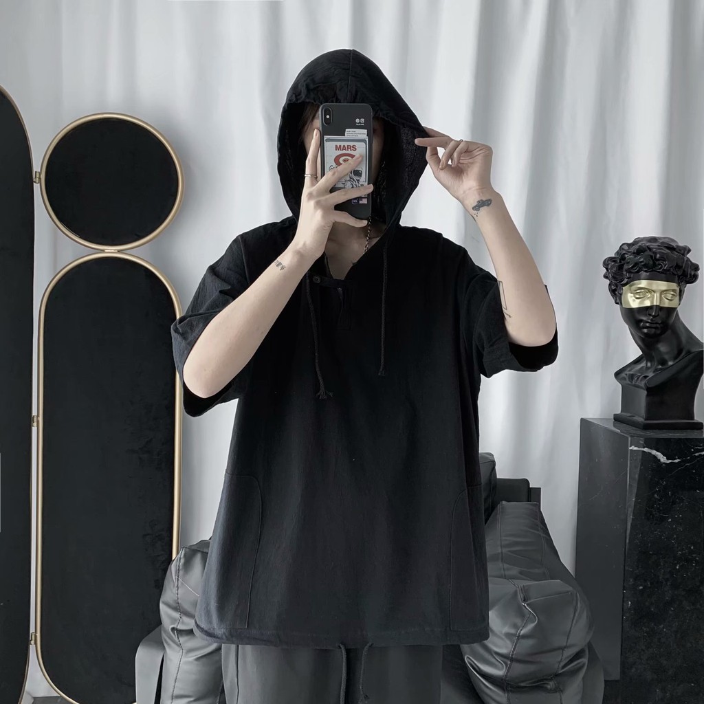 Men's fashion casual short-sleeve hoodie | BigBuy360 - bigbuy360.vn