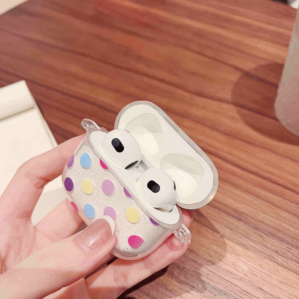Vỏ Bảo Vệ Hộp Sạc Tai Nghe AirPods3 AirPods3 Họa Tiết Chấm Bi Màu Sắc Lấp Lánh Dễ Thương 2021 Ốp