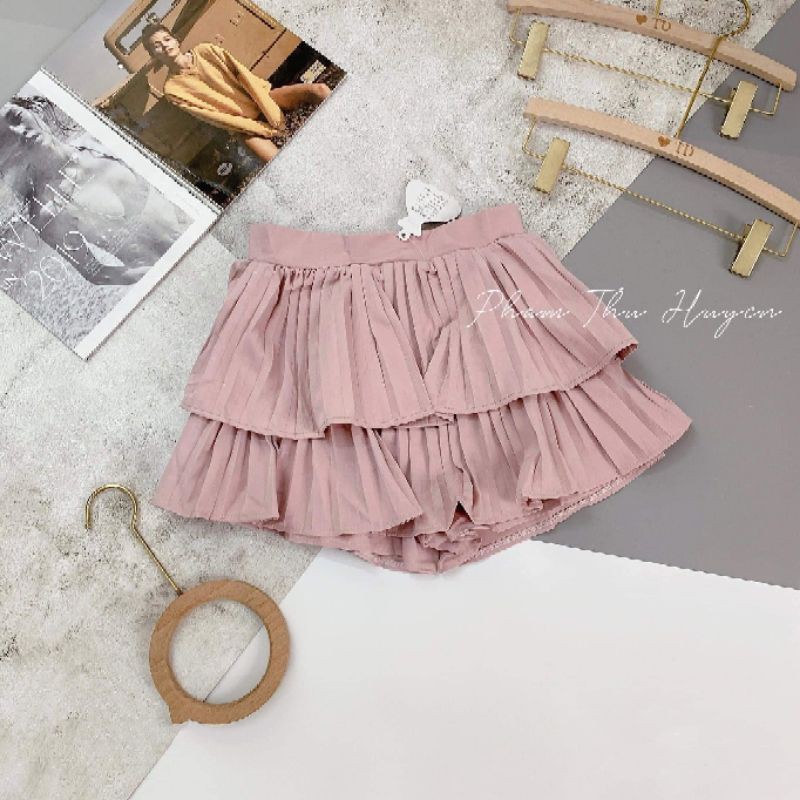 Chân váy 2 tầng dập li hàng QC