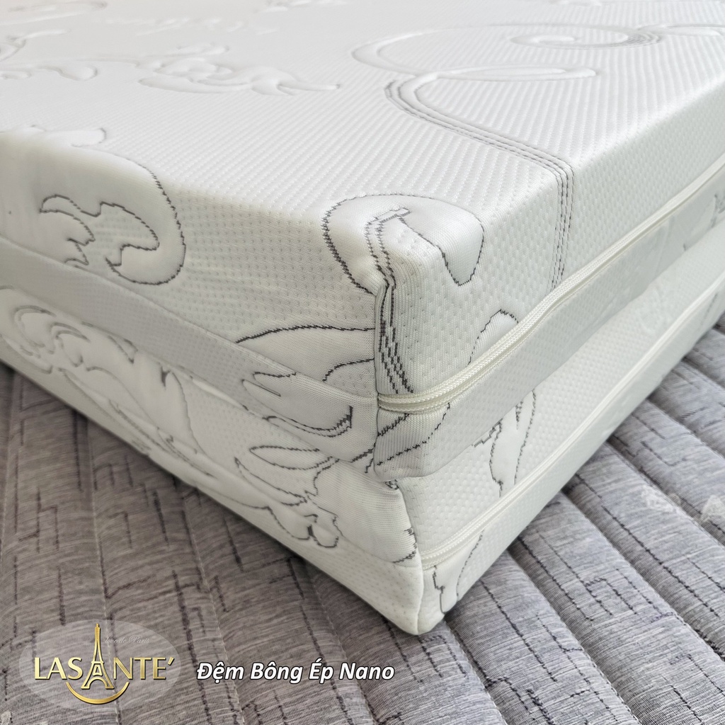 Đệm bông ép Nano kháng khuẩn chính hãng Lasante BH 5 năm