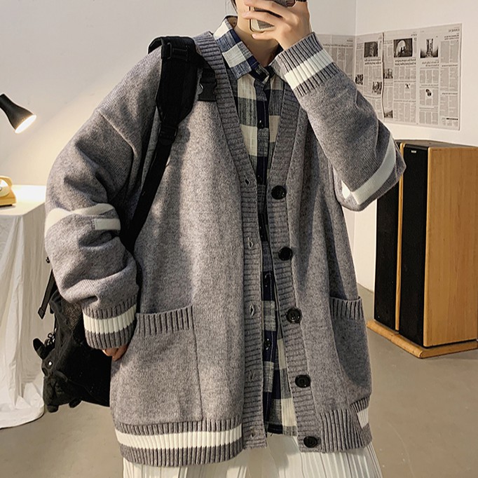 Áo khoác cardigan tay dài phong cách mới trẻ trung thời trang dành cho nam