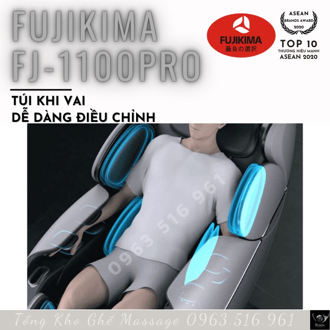 [Model 2021 - Điều khiển giọng nói TIẾNG VIỆT] Ghế massage toàn thân FUJIKIMA FJ-1100 PRO Smart Massage Chair