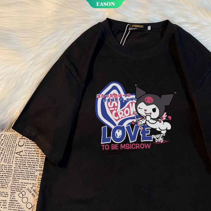 SANRIO Áo Thun Nữ Tay Ngắn In Hình Kuromi Dễ Thương Y2K