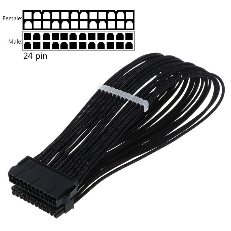 Dây Cáp Nối Dài Cho Bo Mạch Chủ Atx 24 Pin Màu Đen 30cm / 40cm | BigBuy360 - bigbuy360.vn