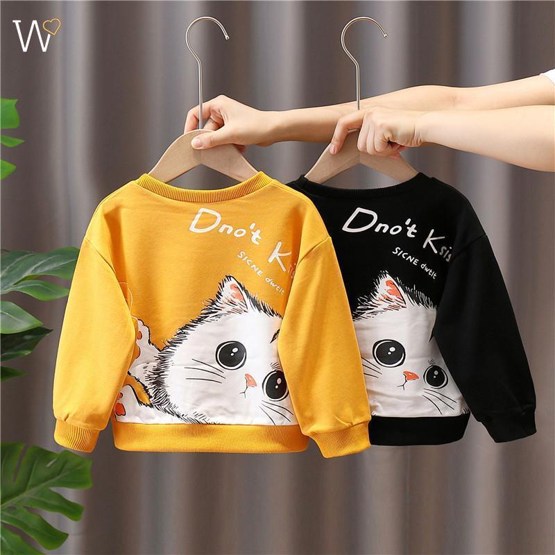 Áo Thun Tay Dài Form Rộng In Họa Tiết Hoạt Hình Ngộ Nghĩnh Cho Bé Trai