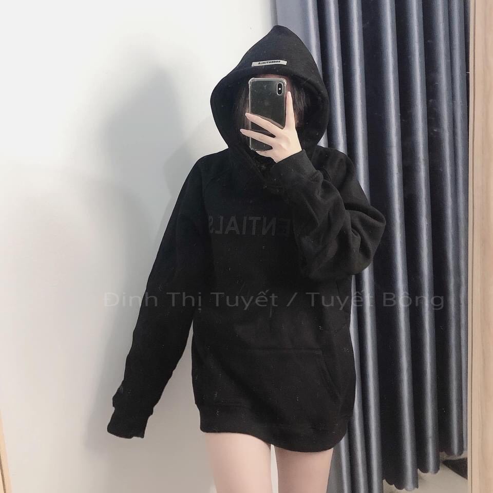 áo HOODIES Esential nỉ ấm in cao su chữ nổi siêu đỉnh túi zip đầy đủ | BigBuy360 - bigbuy360.vn