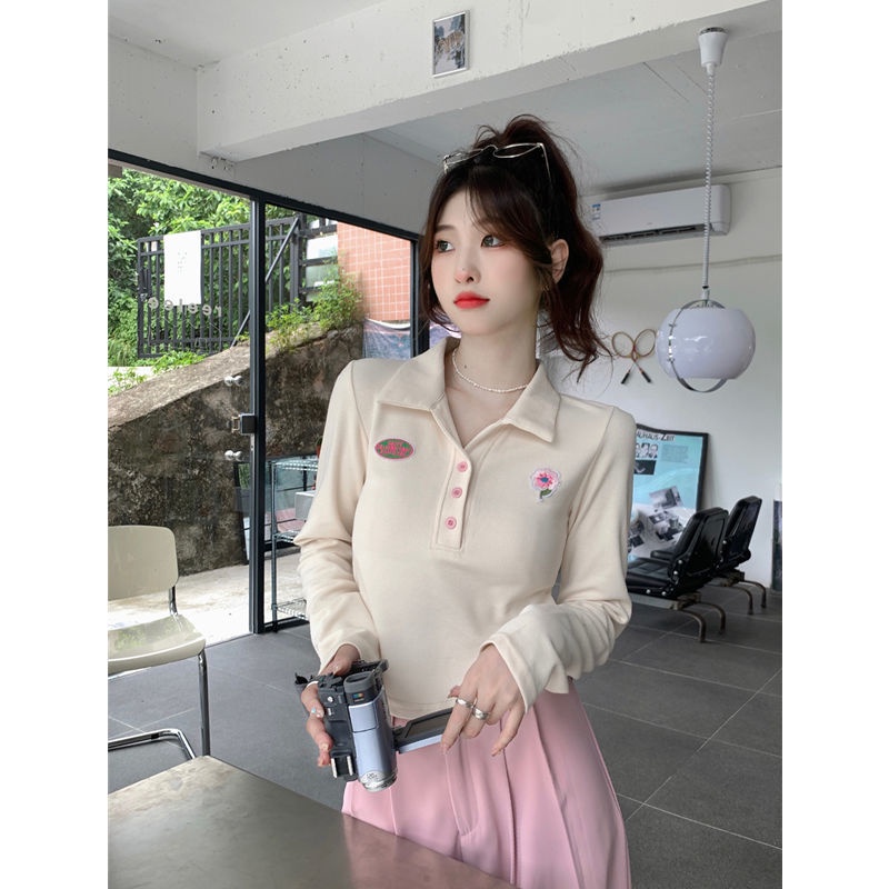 Jiashucheng Áo Sơ Mi Ngắn Ôm Dáng Tay Dài Phong Cách Mới Cho Nữ