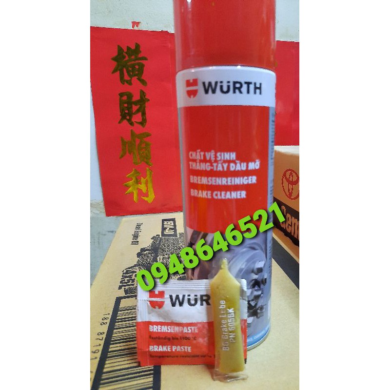 Vệ sinh bố thắng WURTH 500ml  chính hãng 🇩🇪