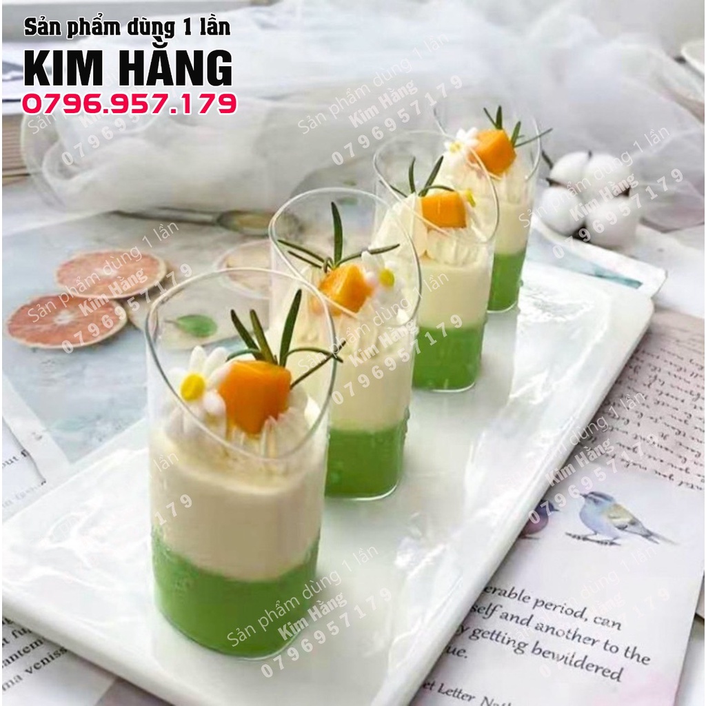 Set 100 ly trụ oval 4585 đựng bánh lạnh trang trí tiệc , sự kiện , cưới hỏi - liên hoan , ly đựng mousse , tiramisu,....