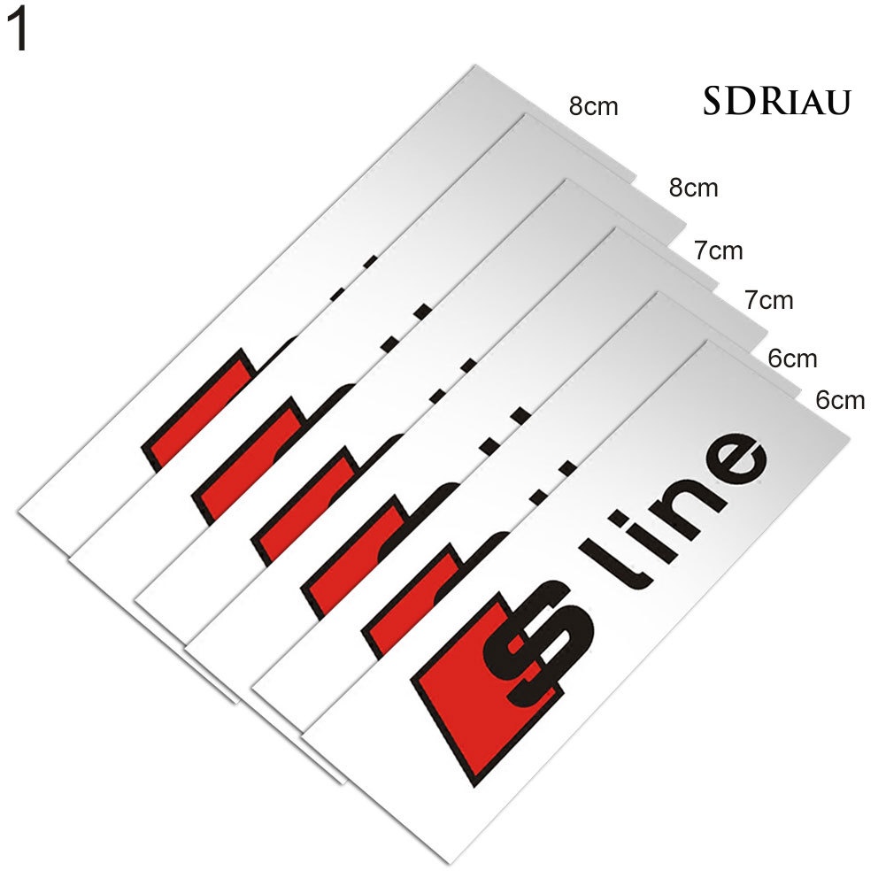 Bộ 6 Miếng Dán Logo S-Line Trang Trí Xe Hơi Audi A1 A3 A4 A5 A6 A7