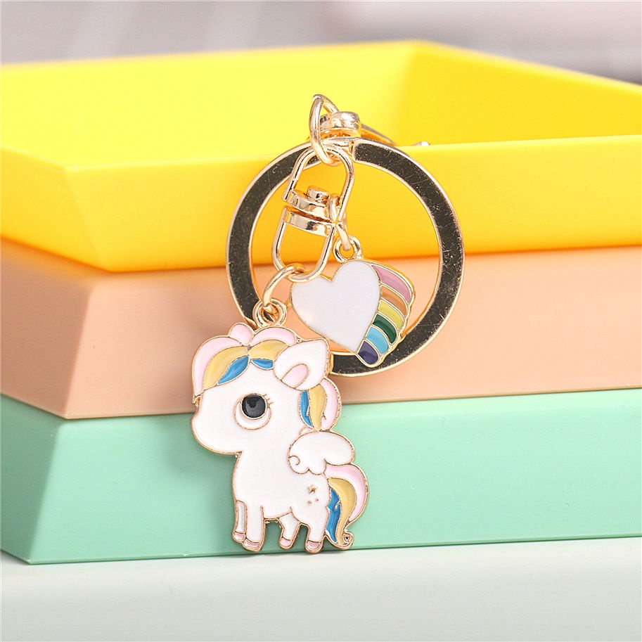 Móc Khóa Hình Thỏ / Mèo / Ngựa Thắt Nơ Dễ Thương Sáng Tạo